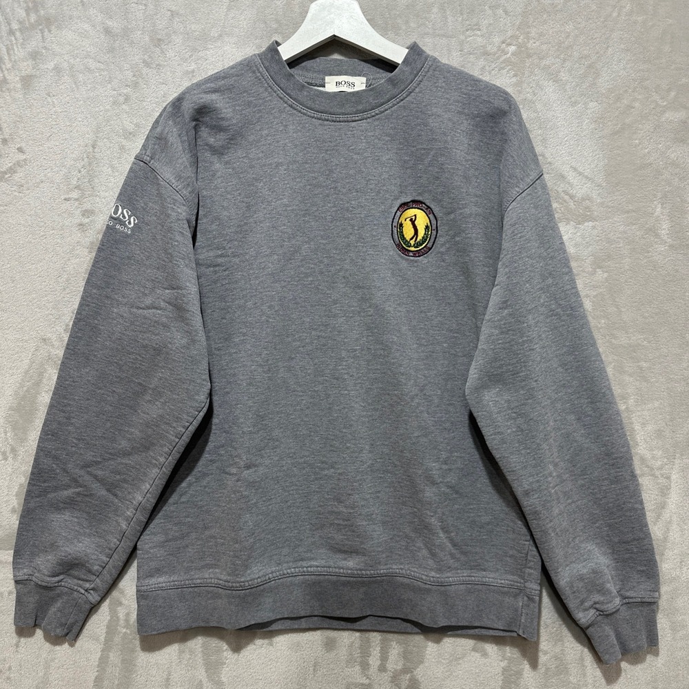 Hugo Boss‎ Golf Sweatshirt Mens L? Gray Ebel Pro-Am Indian Wells Cotton Pullover